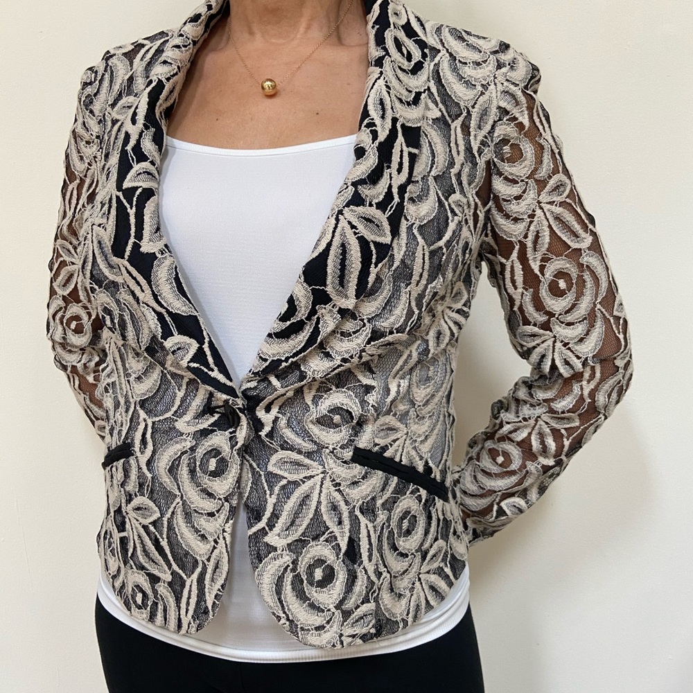 Cream and Black INC Jacket